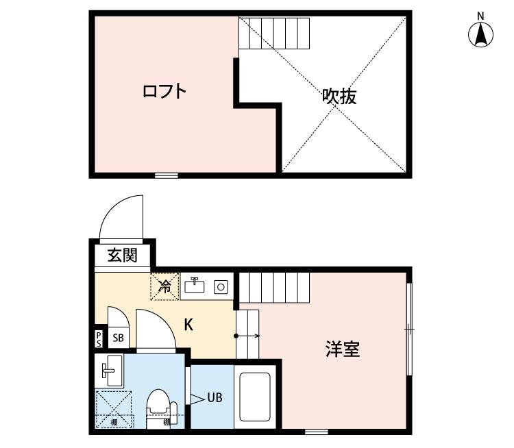 トレノハウスII(ワンルーム/2階)の間取り写真