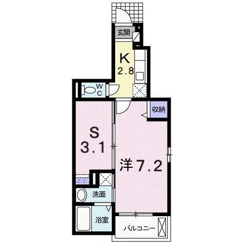 アンジュ(1SK/1階)の間取り写真