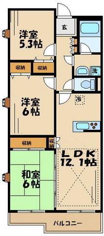 シティライツ(3LDK/2階)の間取り写真