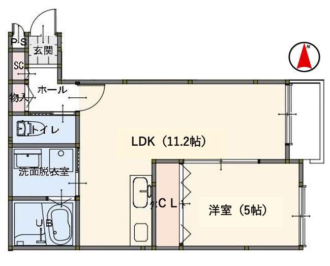 プライベートレジデンス 京都駅西(1LDK/1階)の間取り写真