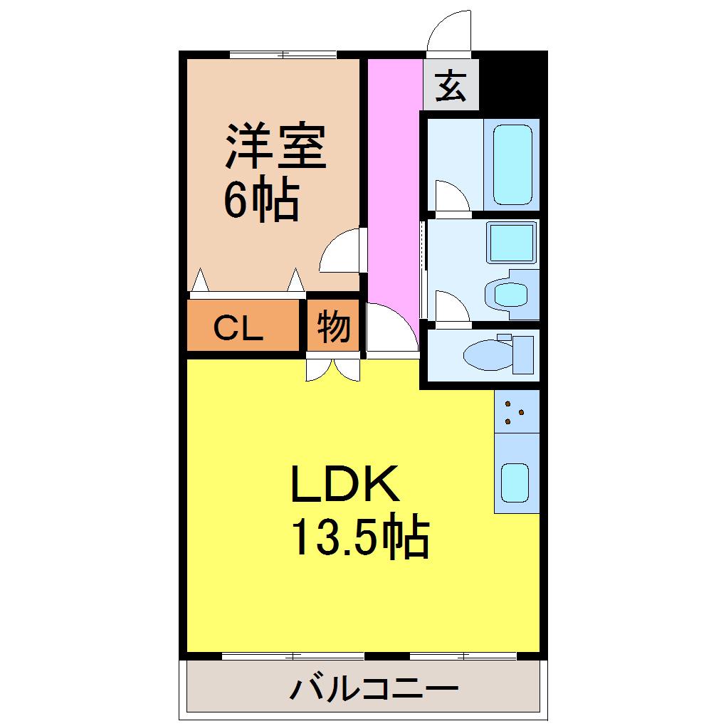 LA BELLE SANTE(1LDK/8階)の間取り写真