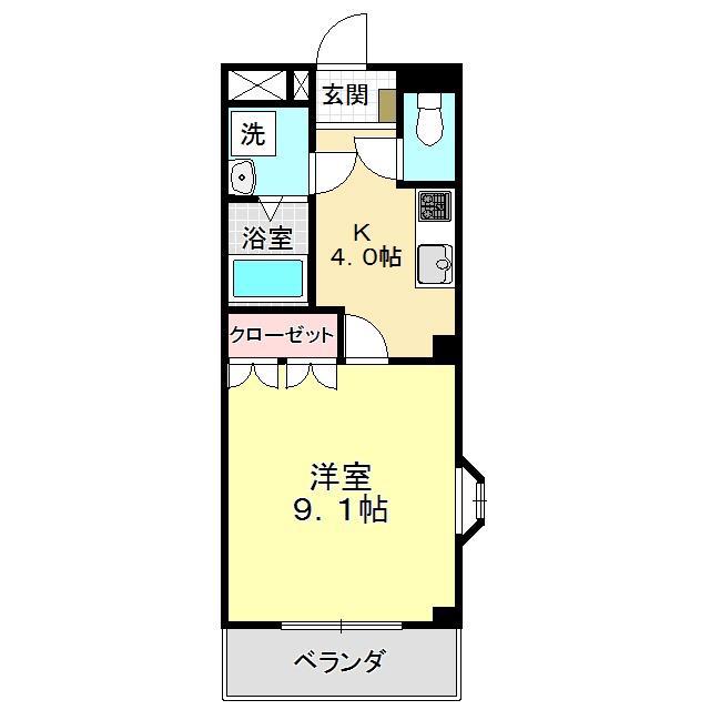 エスペランス王司(1K/2階)の間取り写真