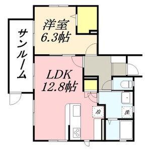 メゾンドアシェル(1LDK/1階)の間取り写真