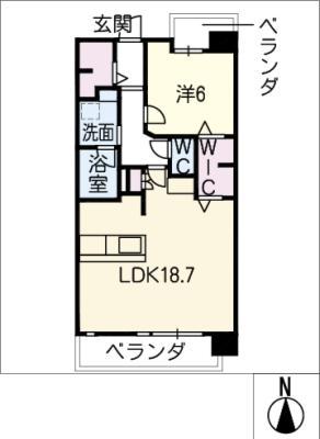 RADIANT FUJIGAOKA(1LDK/2階)の間取り写真