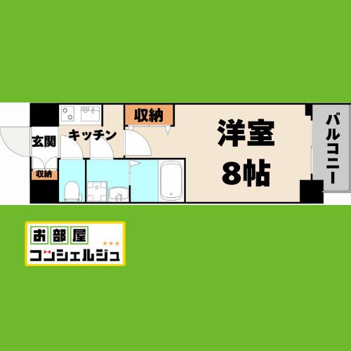 S-RESIDENCE堀田駅前(1K/3階)の間取り写真