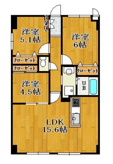 クレール和泉(3LDK/2階)の間取り写真