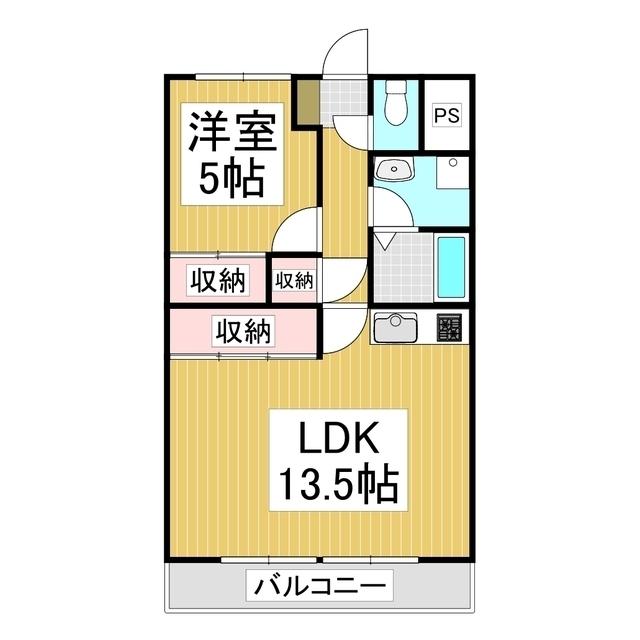 カクヘイマンション パート1(1LDK/1階)の間取り写真