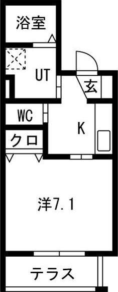 スターブル野並(1K/1階)の間取り写真