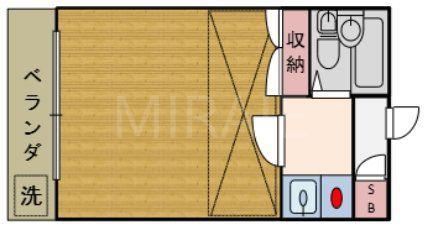 レジデンス平塚(1K/2階)の間取り写真