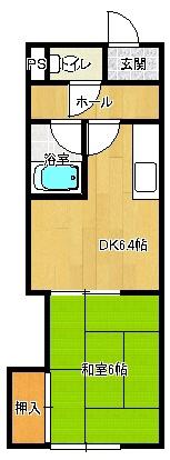 日の出パレス21(1DK/1階)の間取り写真