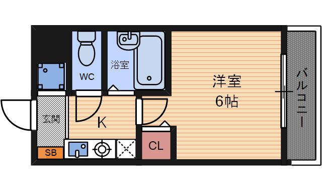 リージェンシーI(1K/3階)の間取り写真