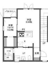 Tフラット2(1LDK/2階)の間取り写真