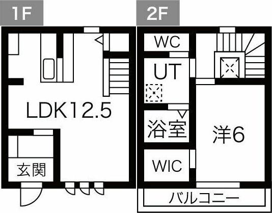 パインズ御幸町(1LDK/1階)の間取り写真