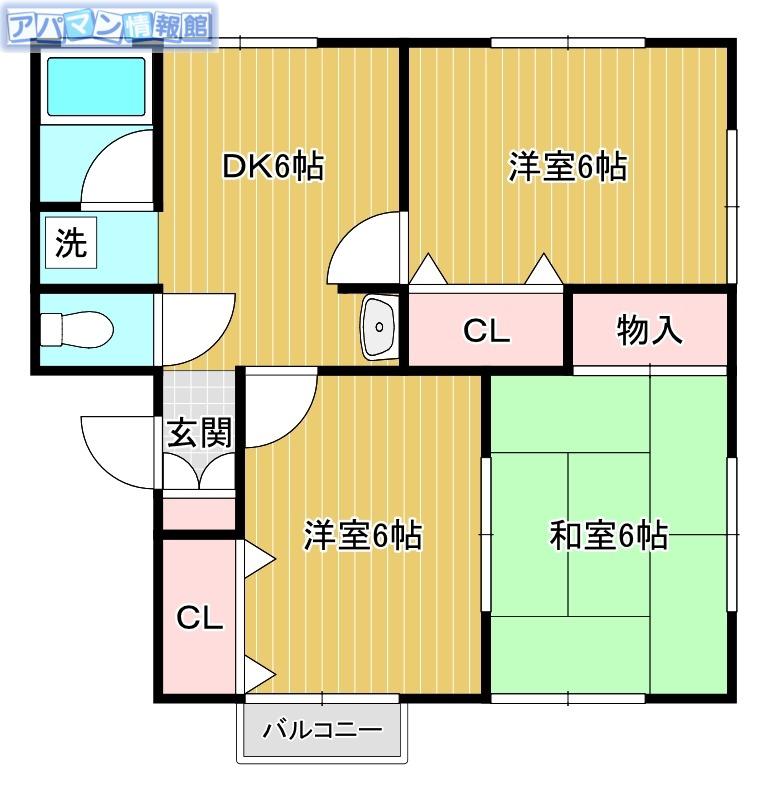 ハイムクローバーII(3DK/1階)の間取り写真