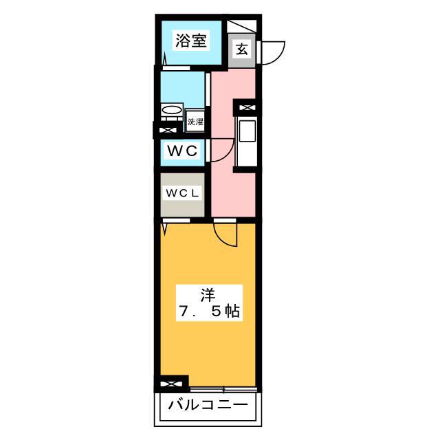 エンペラー B(1K/1階)の間取り写真