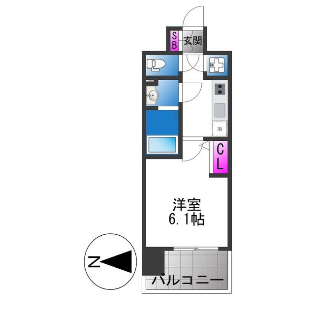 CREST TAPP 大阪イースト(1K/4階)の間取り写真