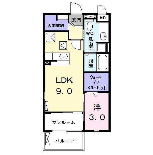 エポック(1LDK/1階)の間取り写真