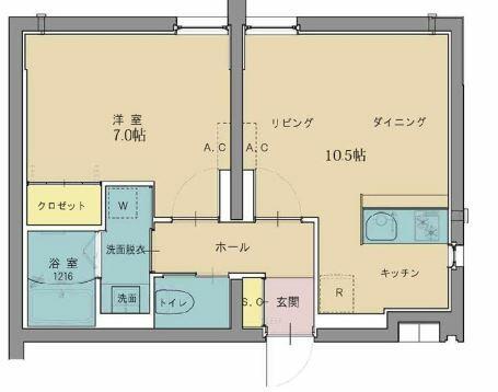レヴァンテ都立大学(1LDK/1階)の間取り写真