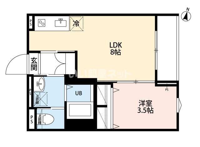 ROBOT HOME 西都賀(1LDK/3階)の間取り写真