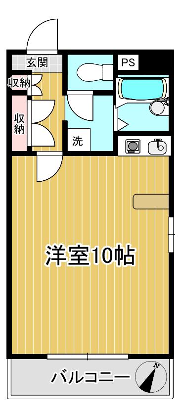ブランシュ砂津(ワンルーム/4階)の間取り写真