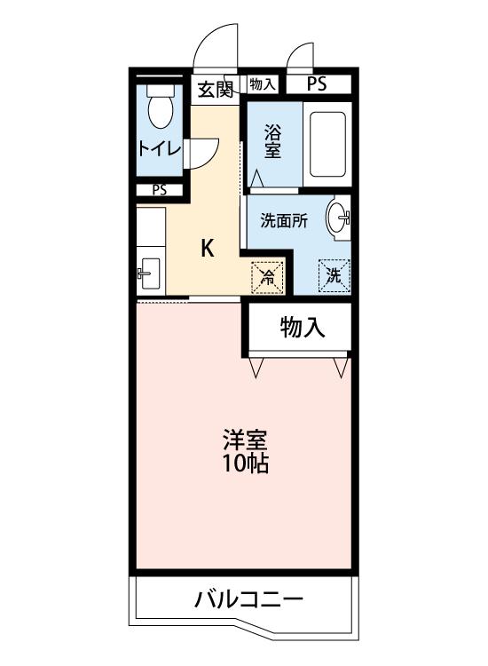 ステュディオ石ノ戸(1K/3階)の間取り写真