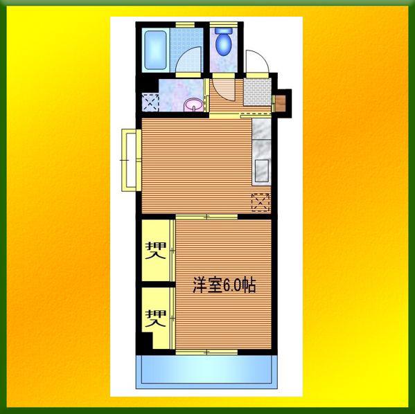 サンライズ石原(1DK/5階)の間取り写真