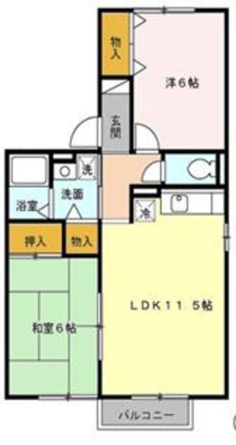 セジュール彩弐番館(2LDK/2階)の間取り写真
