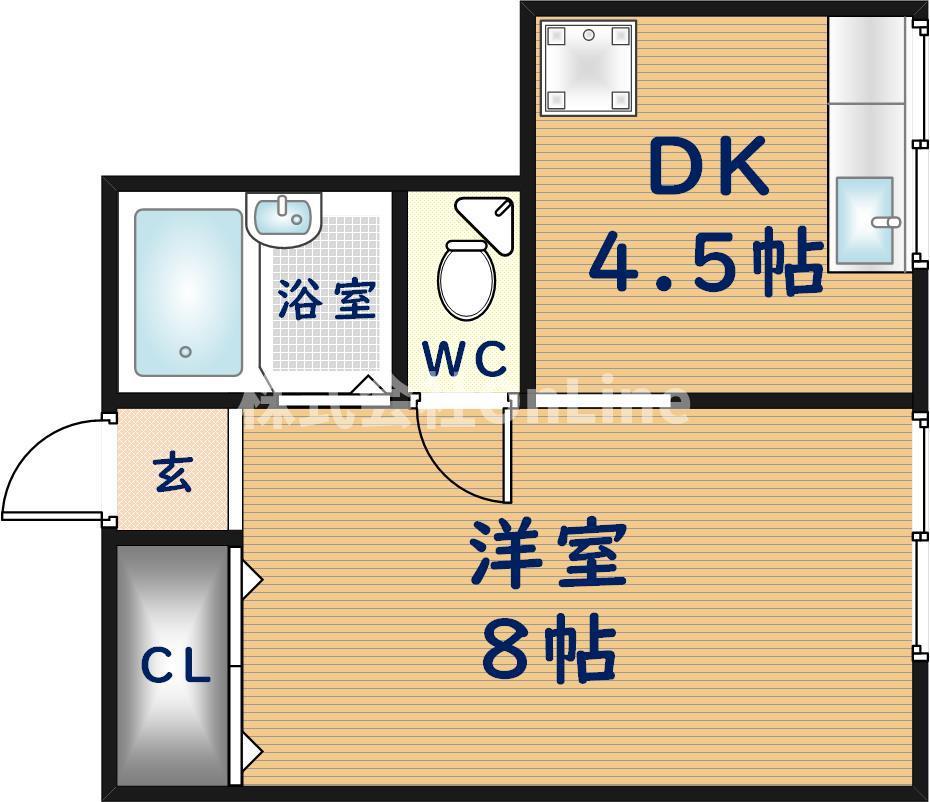 勝和園 別館(1DK/2階)の間取り写真