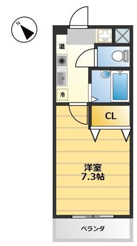 疋田マンションⅡ(1K/3階)の間取り写真