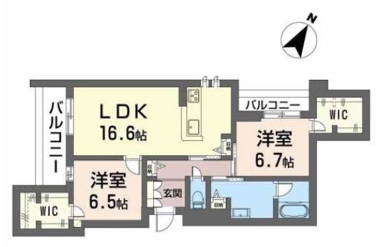 PLUMJU(2LDK/2階)の間取り写真