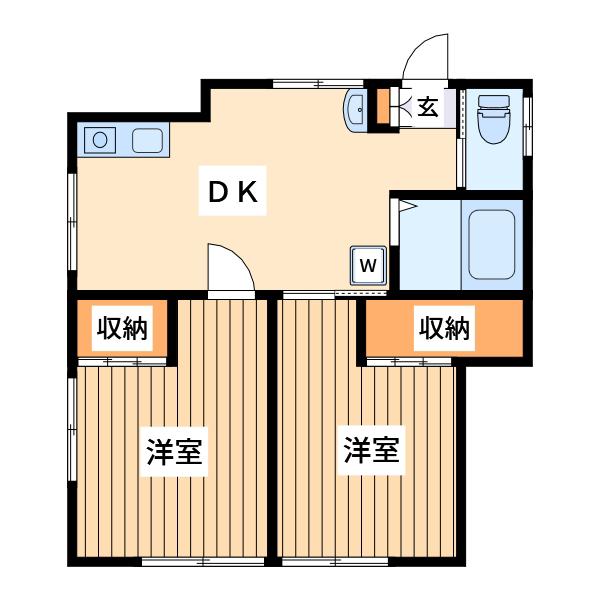 みはらし台戸建(2DK/2階)の間取り写真