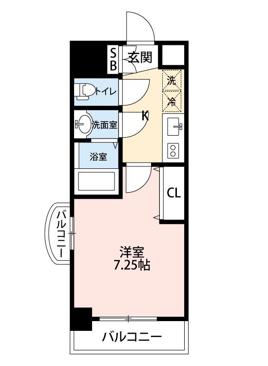 LUXEなかもず(1K/3階)の間取り写真
