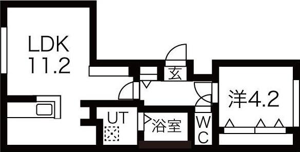 サルヴァトーレ発寒中央駅前(1LDK/4階)の間取り写真
