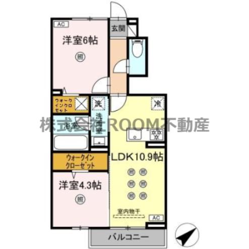 D-RESENA平江(2LDK/1階)の間取り写真