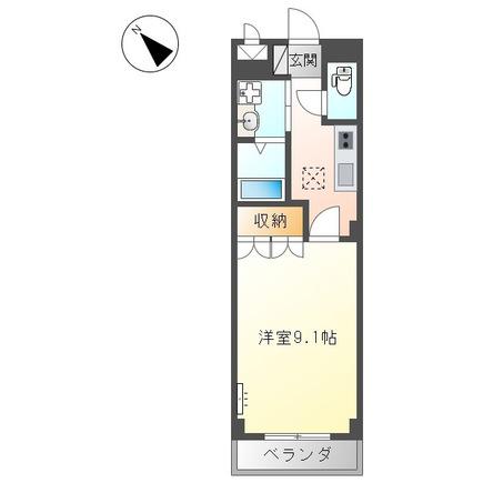 ルミナスハイム羽浦II(1K/1階)の間取り写真