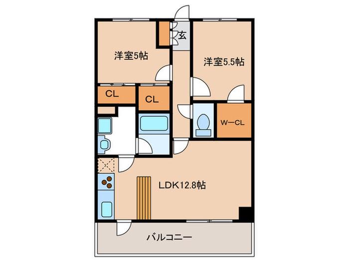 ステラ清里(2LDK/3階)の間取り写真