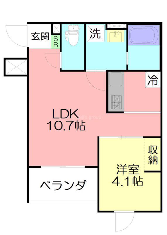 SETTE LUCE(1LDK/4階)の間取り写真