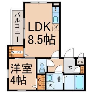 LEOARIES(1LDK/1階)の間取り写真