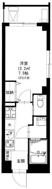 BCASA東綾瀬(1K/2階)の間取り写真