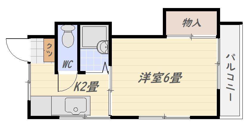 セジュール郡元(1K/2階)の間取り写真