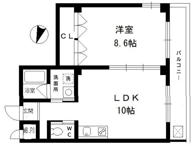 リリーセノラ(1LDK/2階)の間取り写真