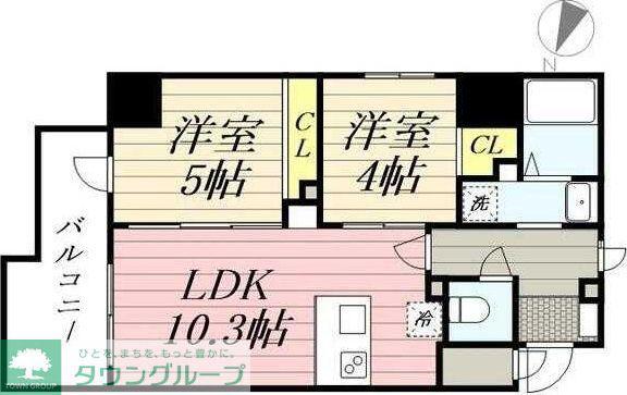 プライマル根岸(2LDK/8階)の間取り写真