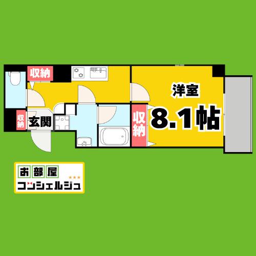プロシード吹上(1K/6階)の間取り写真