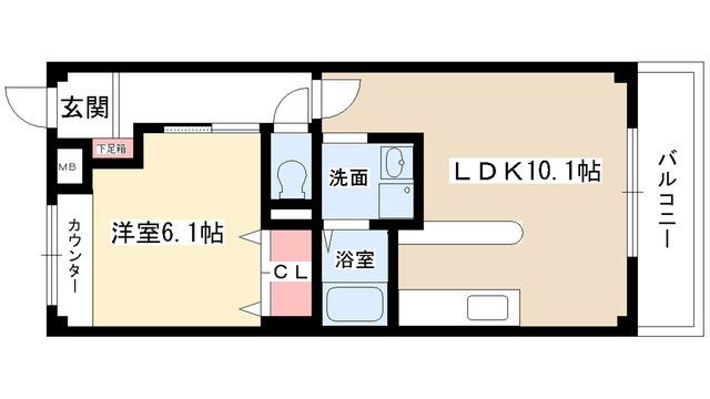 イストリア牧の原(1LDK/3階)の間取り写真
