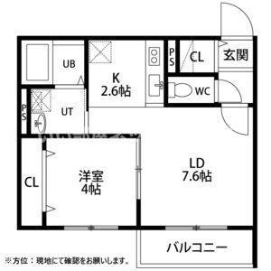フェーラシュヴァル千歳(1LDK/3階)の間取り写真