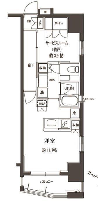 フォレシティ神田多町(1LDK/7階)の間取り写真