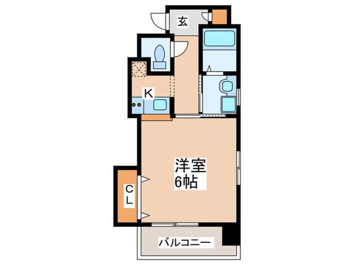 ライフSNK(1K/6階)の間取り写真