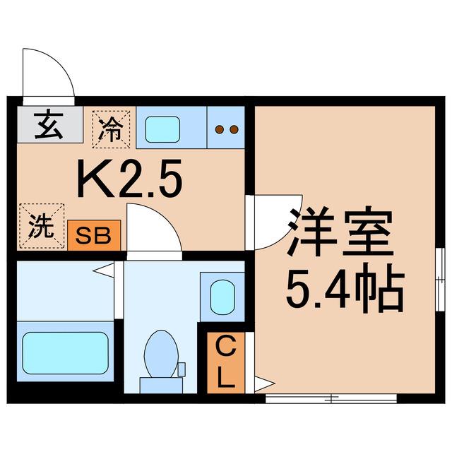 LAVIEBELLE横浜白楽(1K/1階)の間取り写真