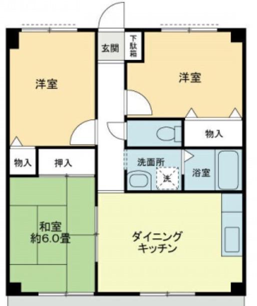 フィネス坂本(3DK/1階)の間取り写真