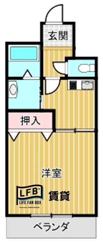 アクティブSIII(1K/1階)の間取り写真